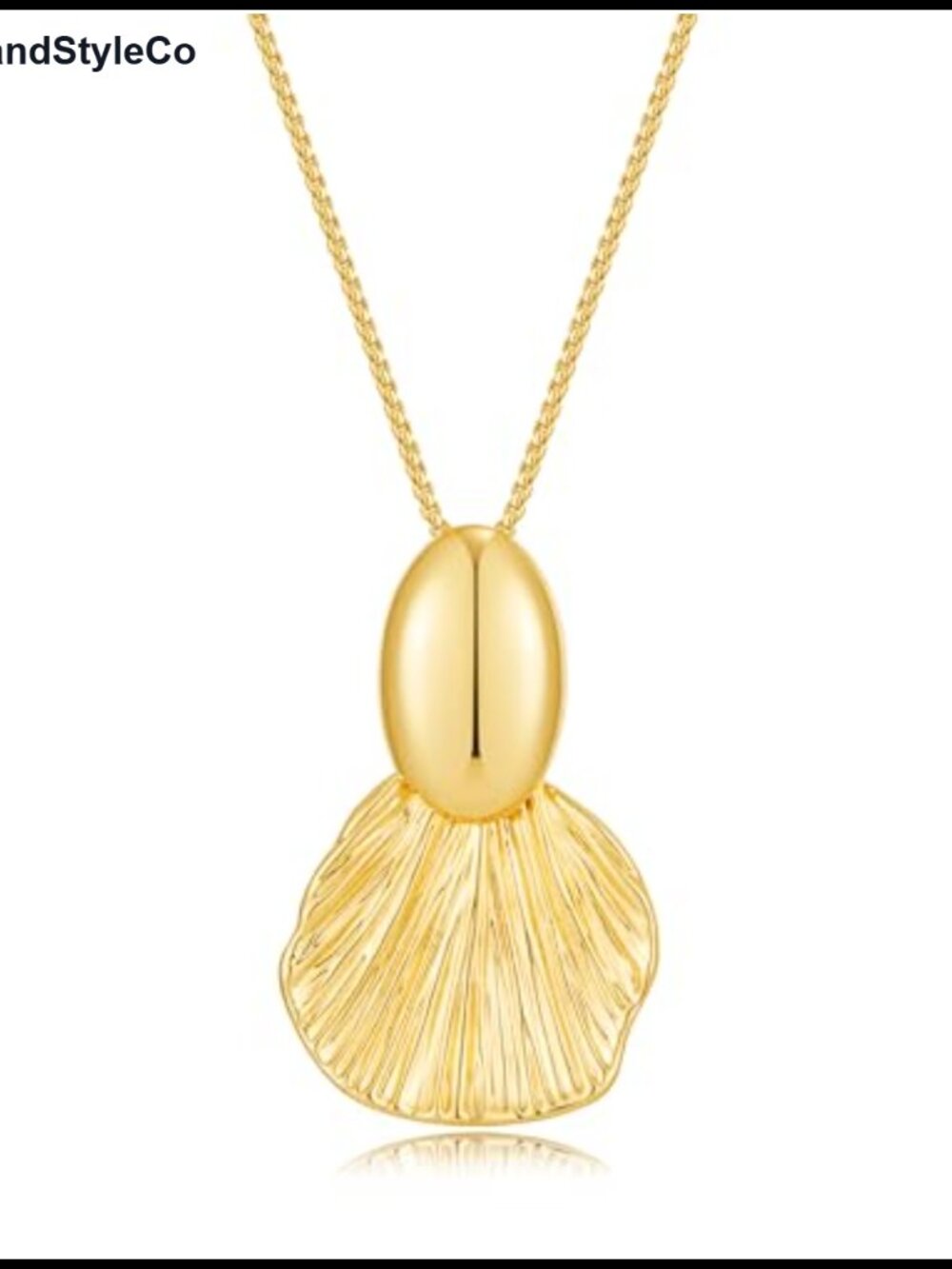 18K Gold Plated Chunky Statement Flower Shell Pendant Necklace Boho